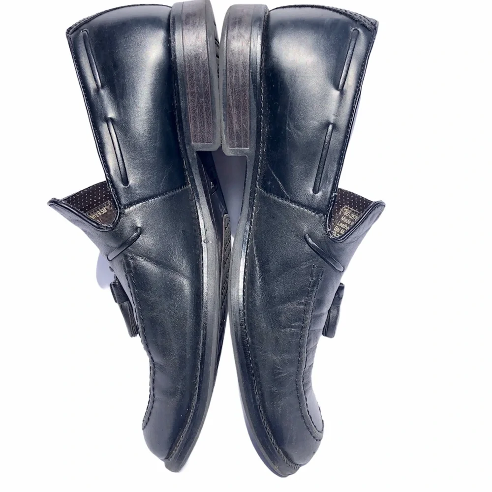 DOCKERS Men’s Black Leather Slip-On Tassel Loafers SZ-9.5M